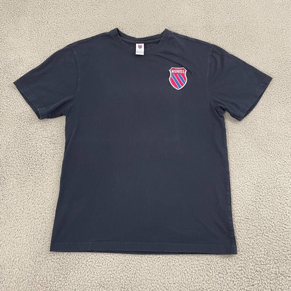 K-Swiss My Swiss‎ T-Shirt Men L Navy Classic Patch Short Sleeve